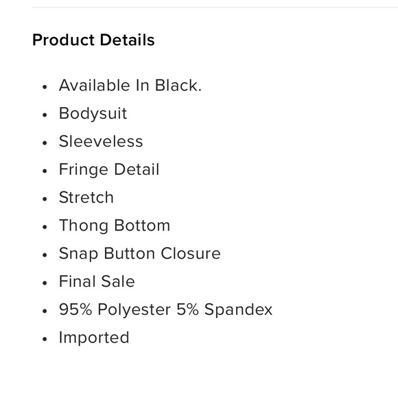 Fringe body suit - Picture 5 of 5